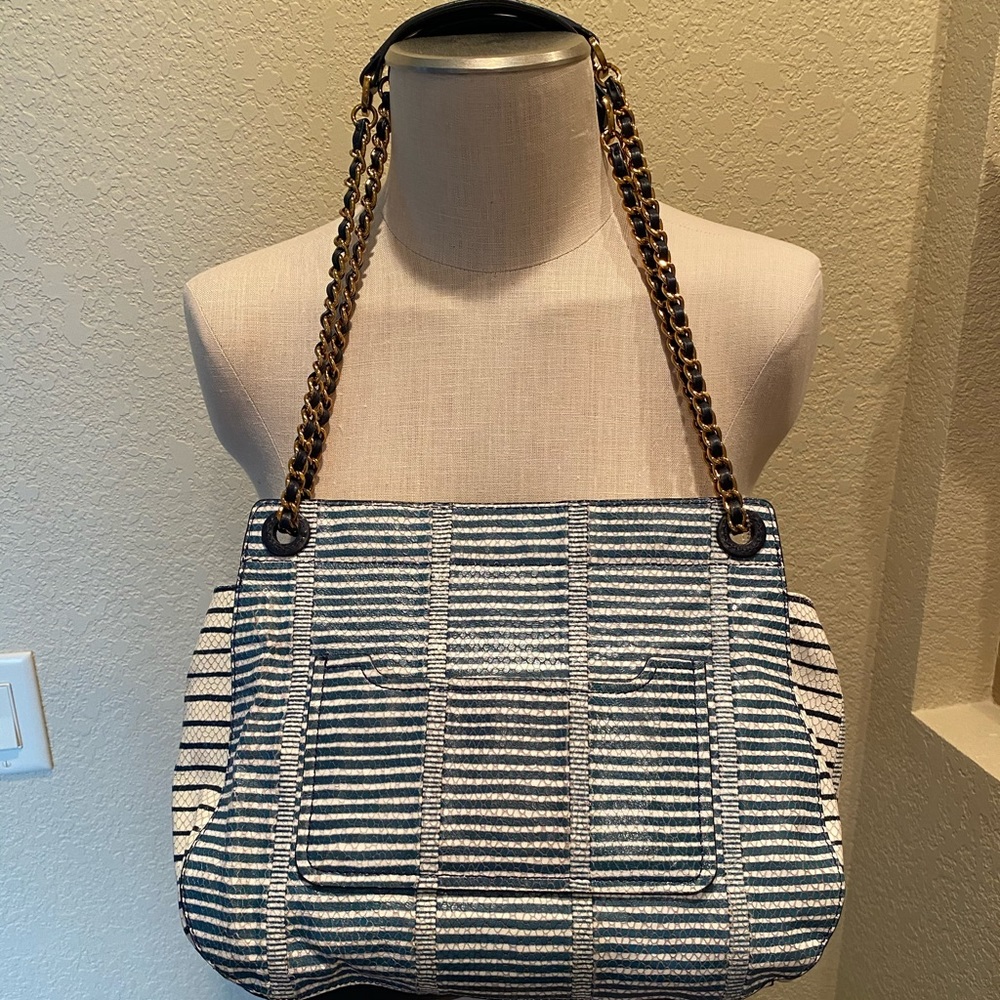 Tory Burch Marion Embossed Python Leather Bag - image 3